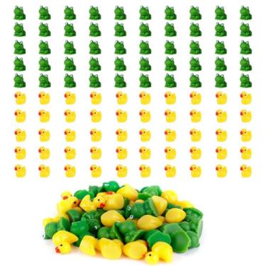 Imagem de 25 peças de minúsculos sapos, 25 peças, mini patos de resina, animais em miniatura para micro paisagem, casa de boneca, decoração de jardim