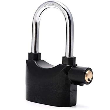 Imagem de Cadeado Alarme Sensor 2 Em 1 Movimento Anti Roubo Sirene 110db Haste Longo Curto Moto Portao Carro