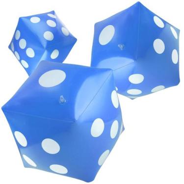 Imagem de Pacote com 3 dados infláveis Jumbo Blulu, 51 cm, azuis