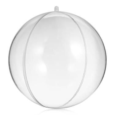 Imagem de DECHOUS Bolas de Natal grandes redondas preenchíveis de 20 cm, bolas de Natal de plástico transparente para artesanato, enfeites de pendurar para decoração de árvores, artigos de festa de casamento em