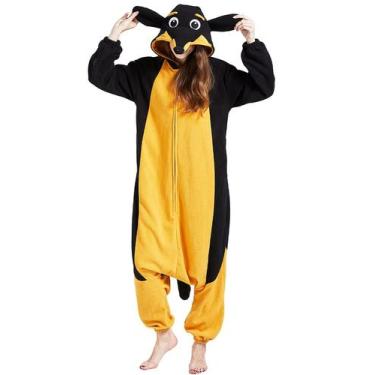 Imagem de Pijama de Natal com macacão DarkCom Dachshund para adultos em lã polar