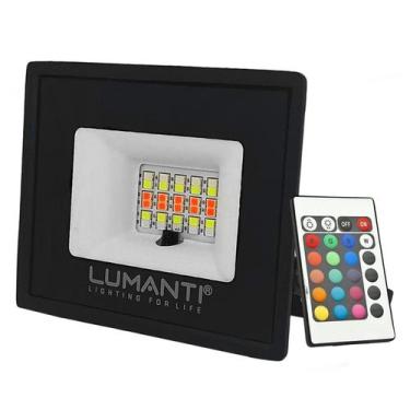 Imagem de Refletor Led Smart 30W Rgb Bivolt Ip66 C/ Controle Remoto - LUMANTI, 1