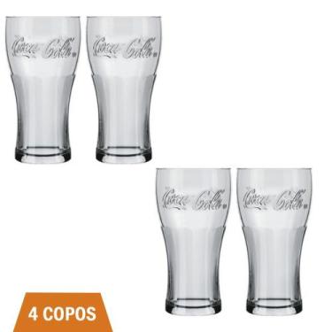 Imagem de Copo Coca-Cola De Vidro 470ML Nadir Figueiredo kit 4 Und - NADIR FIGUE