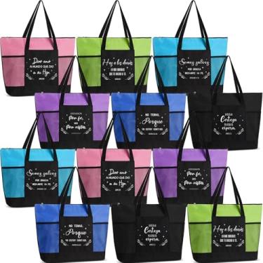 Imagem de Paterr 24 sacolas cristãs a granel para mulheres grupo de estudo da Bíblia bolsa de lona religiosa igreja pastores esposa presentes (espanhol)