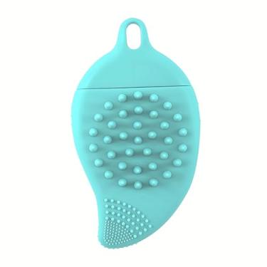 Imagem de Escova de silicone 2 em 1 para rosto e couro cabeludo - Limpador de cravos e shampoo massageador de grau alimentício
