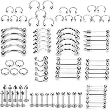 Imagem de Hlily Kit De Piercing Nail Mixed Aço Inoxidável Lip Barriga Sobrancelha Falso Septo Nariz Stud Umbigo Anel Jóias AtacadoPiercing Kit Tongue Nail Mixed Aço Inoxidável, Definir Natureza