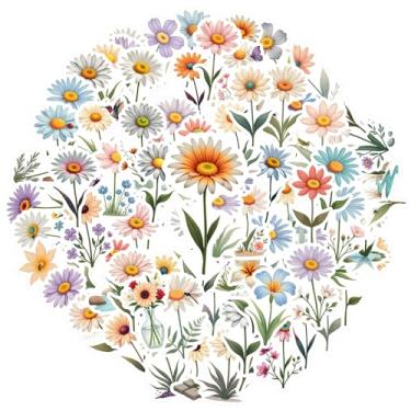 Imagem de 100 peças flores natureza botânica floral jardim papelaria adesivos naturais para telefone faça você mesmo, guitarra, notebook, mala, copo, mala, telefone, bagagem, laptop, guitarra, carro, brinquedos