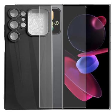 Imagem de MAOUICI Capa para celular Oukitel C62, capa macia de TPU antiimpressão digital, para Oukitel C62 protetor de tela de vidro temperado [1 unidade] [6,9 polegadas]