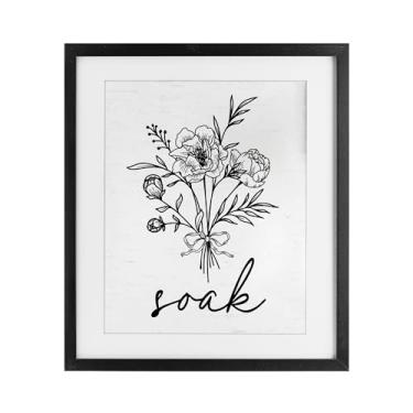 Imagem de Stupell Industries Impressão emoldurada preta de molho de ervas para banheiro sob vidro, design por Lettered and Lined, 16 x 13