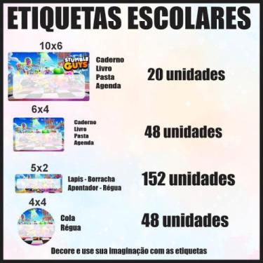 Imagem de Etiqueta Adesiva Escolar em Vinil Tema Personagem Diversos - Dekal Dec