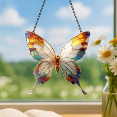 Imagem de Apanhadores de sol de borboleta acrílica para decoração de janela interna para sala de estar, quarto, varanda, enfeites de casa, lindas decorações de borboleta e presentes