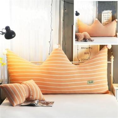 Imagem de Almofadas De Leitura Coroa Encosto De Cabeceira Almofada De Cabeceira Macia Almofada De Decoração De Quarto Infantil Com Capa Removível E Lavável, Cottonpink, 120 * 70cm