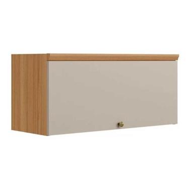 Imagem de Armário De Cozinha Modulado Selene C- 1 Porta Basculante 80cm Jequitiba-off White Fosco - Linea Brasil