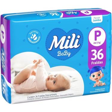 Imagem de Fralda Infantil Mili Baby P com 36 unidades