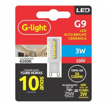 Imagem de Lâmpada Led G9 Cerâmica 3W 6500K 220V Branco-Frio G-Light