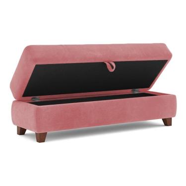 Imagem de Recamier Calçadeira Bali 120Cm Suede Rose - Inova Decorações