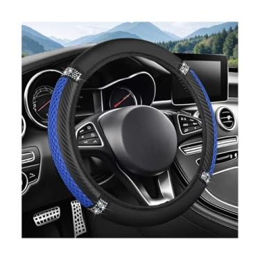 Imagem de FALVFUN Capa de volante de carro brilhante, protetor de volante de veículo com strass elástico elástico de 38 cm, capa protetora interior automotiva antiderrapante, universal para caminhões SUV RV