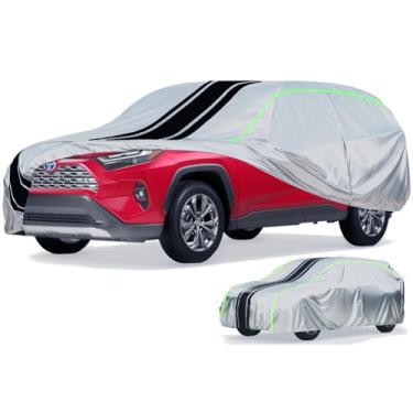 Imagem de Blshwez Capa de carro impermeável para todos os climas de 7 camadas para Toyota RAV4 2006-2025, ajuste personalizado, proteção UV e chuva de neve com porta com zíper e bolsa de armazenamento