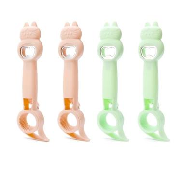 Imagem de Conjunto de abridor de lata e abridor de garrafa multifuncional 4 em 1, ferramenta de cozinha para frascos e garrafas, compatível com artrite, pacote com 2 (4)