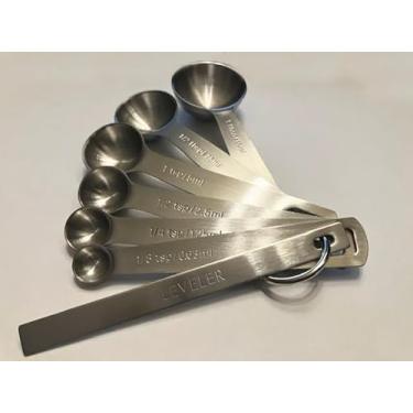 Imagem de Conjunto profissional de 6 colheres de medição de aço inoxidável com nivelador, utensílios de cozinha para cozinhar e assar, 1/8 colher de chá para 1 colher de sopa. Tamanhos