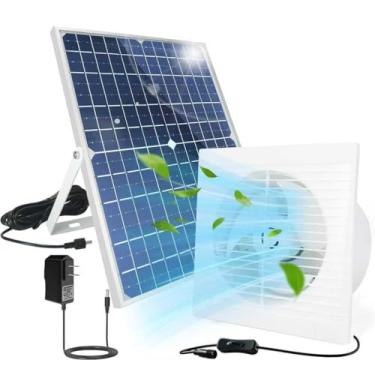 Imagem de Exaustor movido a energia solar 25 W painel solar impermeável 20 polegadas ventilador de ventilação ventilador solar para estufa, galpão, garagem, sótão, celeiro, oficina externa