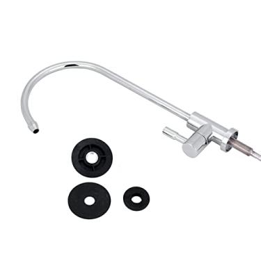 Imagem de Torneira de cozinha, torneira giratória moderna de liga de zinco grande curva para osmose reversa RO torneira de filtro de água potável