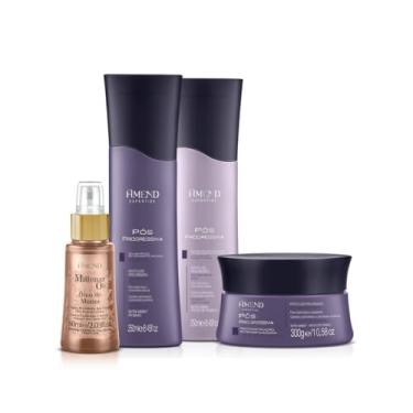 Imagem de Amend Expertise Pós Progressiva Shampoo 250ml + Condicionador 250ml + Mascara 300ml + Millenar Oil Monói 60ml