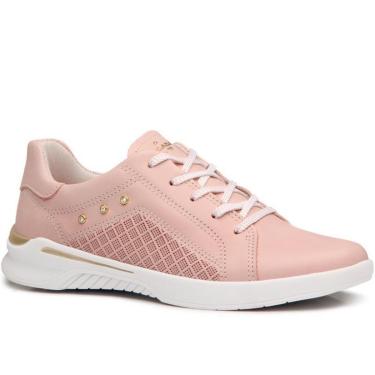 Imagem de Tenis Feminino Cano Curto Cardaço  Couro Detalhes em Pedras Pegada 210102-Feminino