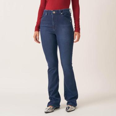 Imagem de Calça Jeans Confort Flare Cintura Alta Cós Revel Listras-Feminino