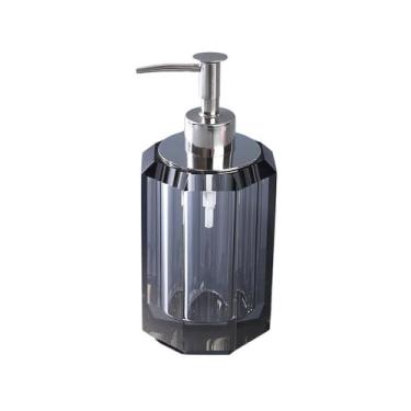 Imagem de Dispensador de sabão Hotel Push Bottle Dispenser Shampoo Gel de Banho Lavagem Banheiro Premium Crystal Soap(Gray)