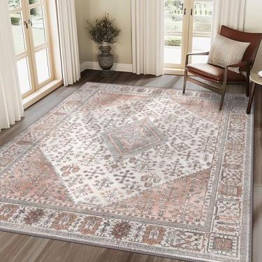 Imagem de GENIMO Tapete de área de 20 x 25 cm para sala de estar, tapetes antiderrapantes para ambientes internos Vogue, tapete de impressão grande vintage para quarto, sala de jantar, escritório e corredor