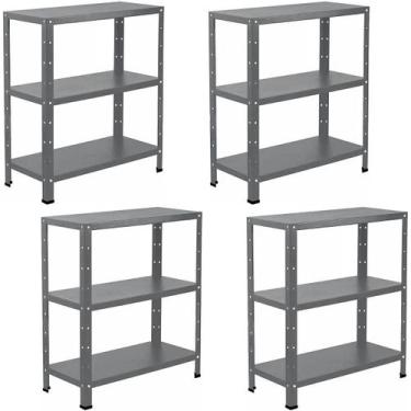 Imagem de 4 Estante Para Livros Sala Estoque Almoxarifado Escritório Loja 3 Band