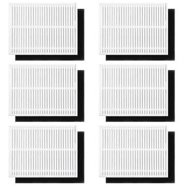 Imagem de Pacote com 6 filtros Hepa compatíveis com aspirador de pó híbrido robô híbrido Eufy Clean L50 / L50 SES / L60 / L60, peças de reposição laváveis, acessórios de filtro de vácuo