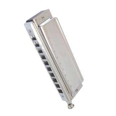 Imagem de Gaita profissional toca prata cromática instrumento C chave 40 tons harpa quadrada