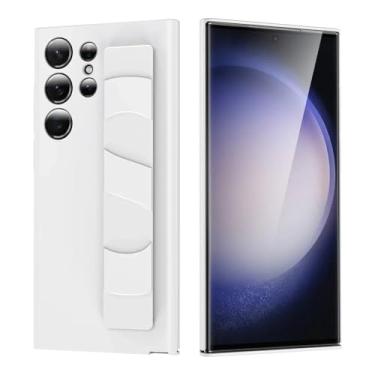Imagem de Capa protetora de silicone com pulseira fosca para Samsung Galaxy S25, S24, S23 Ultra Plus, Fold 6, 5, 4, 5G, branca, para Galaxy S24 Ultra
