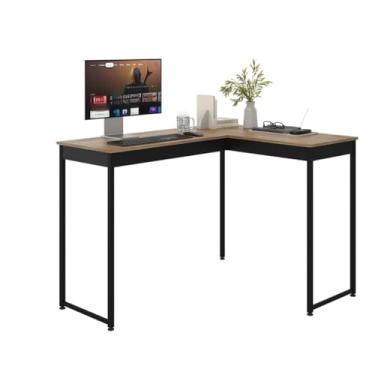 Imagem de Mesa mesa de canto escritório home office L 110cm suporte industrial desktop preto