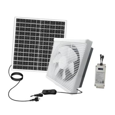 Imagem de IEUDNS Exaustor solar multifuncional 12V, extrator de ar antirrefluxo, soprador de caixa para oficina, banheiro externo, 8inch