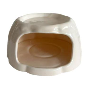 Imagem de Bothyi Casinha de cerâmica para hamster, móvel para esconderijo de hamster, comedouro em formato de para furão, pequenos animais e ratos, Laranja Claro