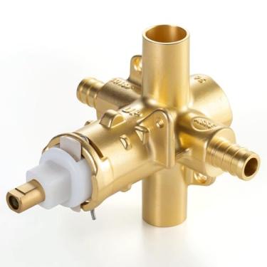 Imagem de Substituição para válvula Moen 2580 Pro Posi-Temp OEM - Anel de crimpagem PEX de 1/5.1 cm, corpo de latão, grau comercial, conexão rápida para instalações de alto volume