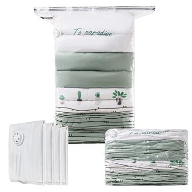 Imagem de Sacos de armazenamento a vácuo verdes para roupa de cama, sacos de vedação de 80 x 101 x 38 cm para edredons, cobertores, roupas e travesseiros - Solução para economia de espaço, 2GG, 1 pacote