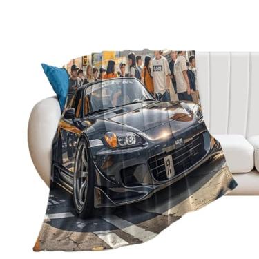 Imagem de HouLaiZhe Cobertor super macio de flanela para observação de multidões JDM Car S2000 Cobertores leves de resfriamento para sofá-cama, cadeira, sofá, carro, viagens ao ar livre, leve, quente, 178 x 203