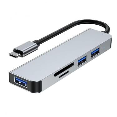 Imagem de Hub USB para Mac mini M4, M4 Pro e iMac 2024, 3 portas USB A com leitor de cartão SD, adaptador USB A para USB C compatível com teclado, mouse, webcam, unidade externa