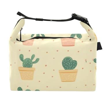 Imagem de STAYTOP Lancheira fofa de cacto com fivela de alça, lancheira isolada para meninos e meninas, lancheira térmica para trabalho escolar