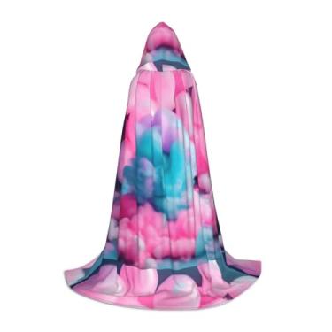 Imagem de SKKNT Capas com capuz de Halloween com estampa vermelha de algodão doce, capas góticas renascentistas, para cosplay, capas com capuz unissex