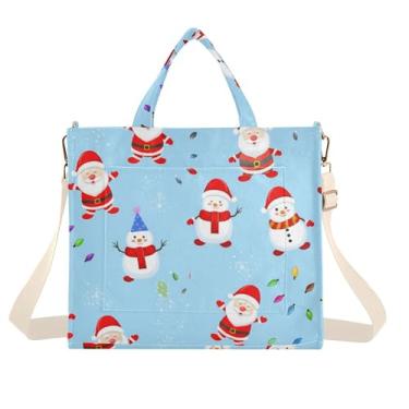 Imagem de Burbuja Sacola feminina de bonecos de neve, bolsa tiracolo de veludo cotelê para compras, trabalho, viagens, Bonecos de neve, Small