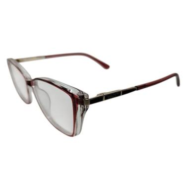 Imagem de Armação Óculos de Grau Feminina Adelaide em Acetato (Vermelho com Transparente)