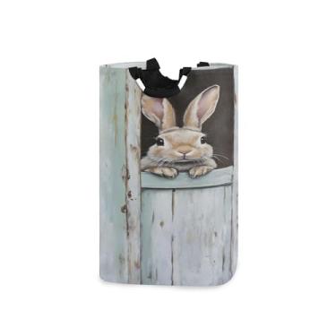 Imagem de xigua Cesto de roupa grande de coelho fofo com alça, cesto de roupas dobrável, cesta de armazenamento dobrável para organização de brinquedos e roupas no quarto, banheiro e lavanderia