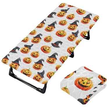 Imagem de Burbuja Lençol de berço de abóbora de Halloween para crianças, lençol de cochilo acolchoado portátil com faixa elástica para meninas e meninos, lavável na máquina, 63,5 x 127 cm