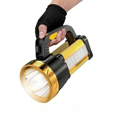 Imagem de Lanterna Multifuncional com Alça Recarregável USB-C, Alcance 200m, 20W, IPX4, 2400mAh - Iluminação para Camping, Emergência, Pesca Noturna e Aventuras
