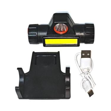 Imagem de Lanterna De Cabeça USB Recarregável Com Proteção Facial Para Soldagem 